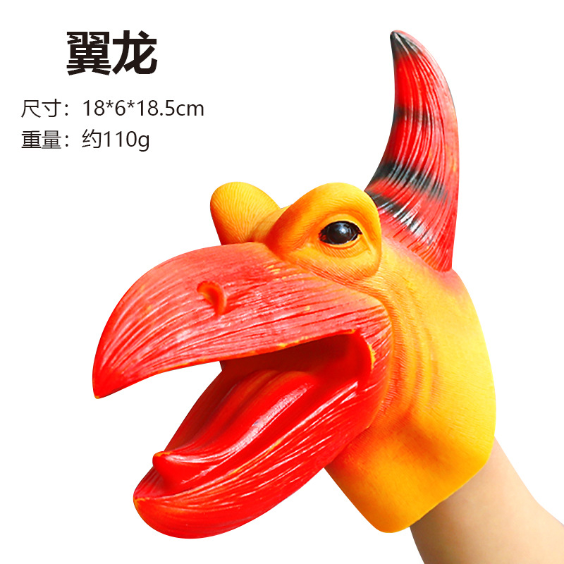 Dinosaurio garra de dinosaurio guantes de muñecas de goma blanda triceratosaurio tiranosaurio simulación animal modelo de juguete para niños