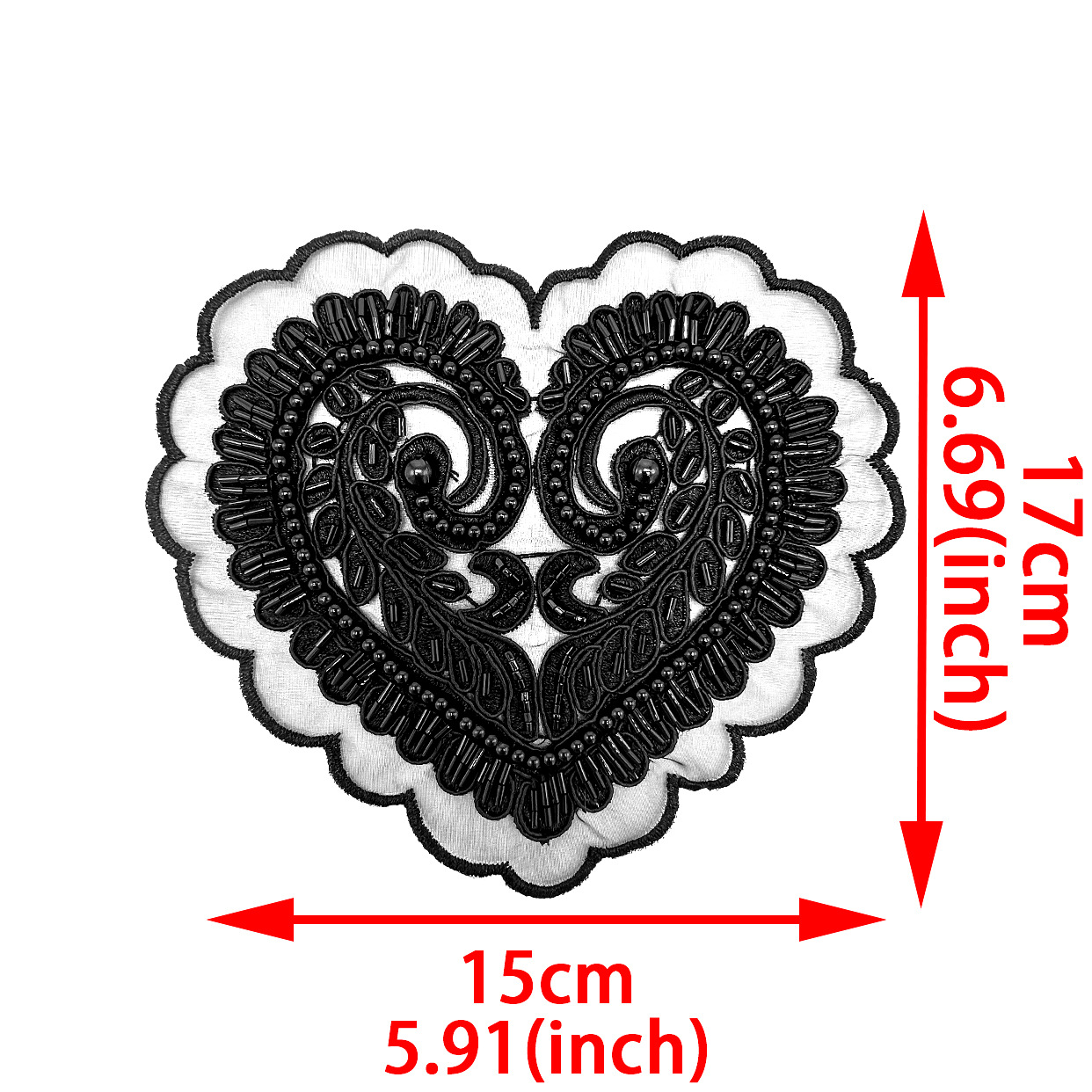 Hecho a mano encaje amor tela de bordado simple accesorios de prenda de bordado super Xian Ogan hilo corazón de桃ar bordado parche image 5