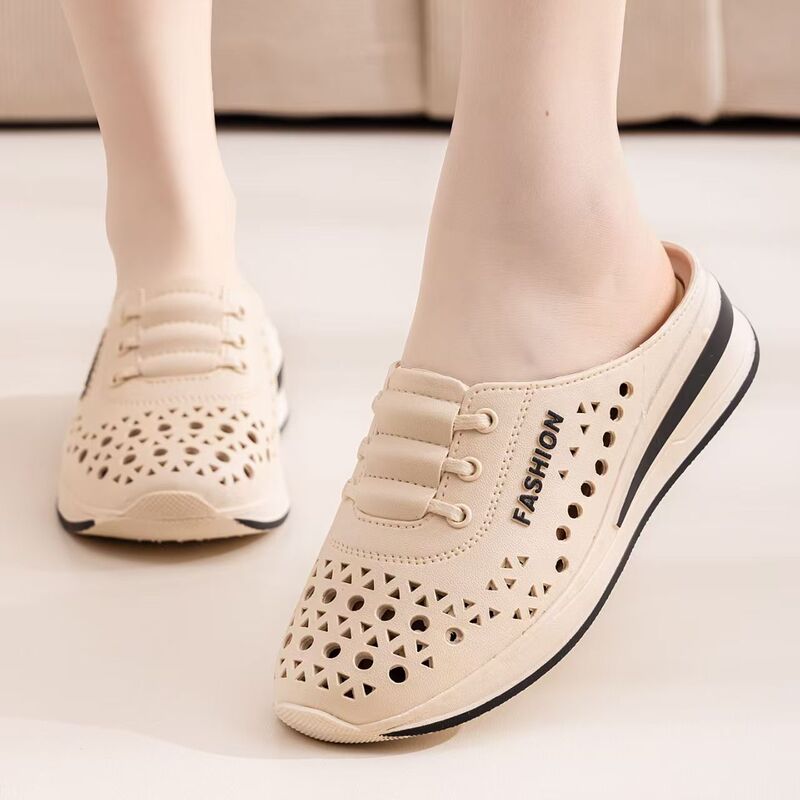 Summer hot-selling mom shoes, fashionable casual slippers for women, suitable for middle-aged and elderly, with soft soles, non-slip, height-increasing, suitable for outdoor wear and work Summer hot-selling mom shoes, fashionable casual slippers for women, suitable for middle-aged and elderly, with soft soles, non-slip, height-increasing, suitable for outdoor wear and work