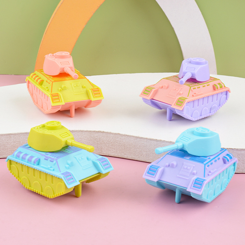 Simulación mini tanque de dibujos animados niños tire volver coche bebé juguetes educativos kindergarten pequeño regalo al por mayor