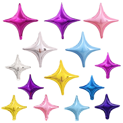 26-inch large four-pointed star aluminum film balloon birthday party supplies wedding room decoration 10-inch small star balloon