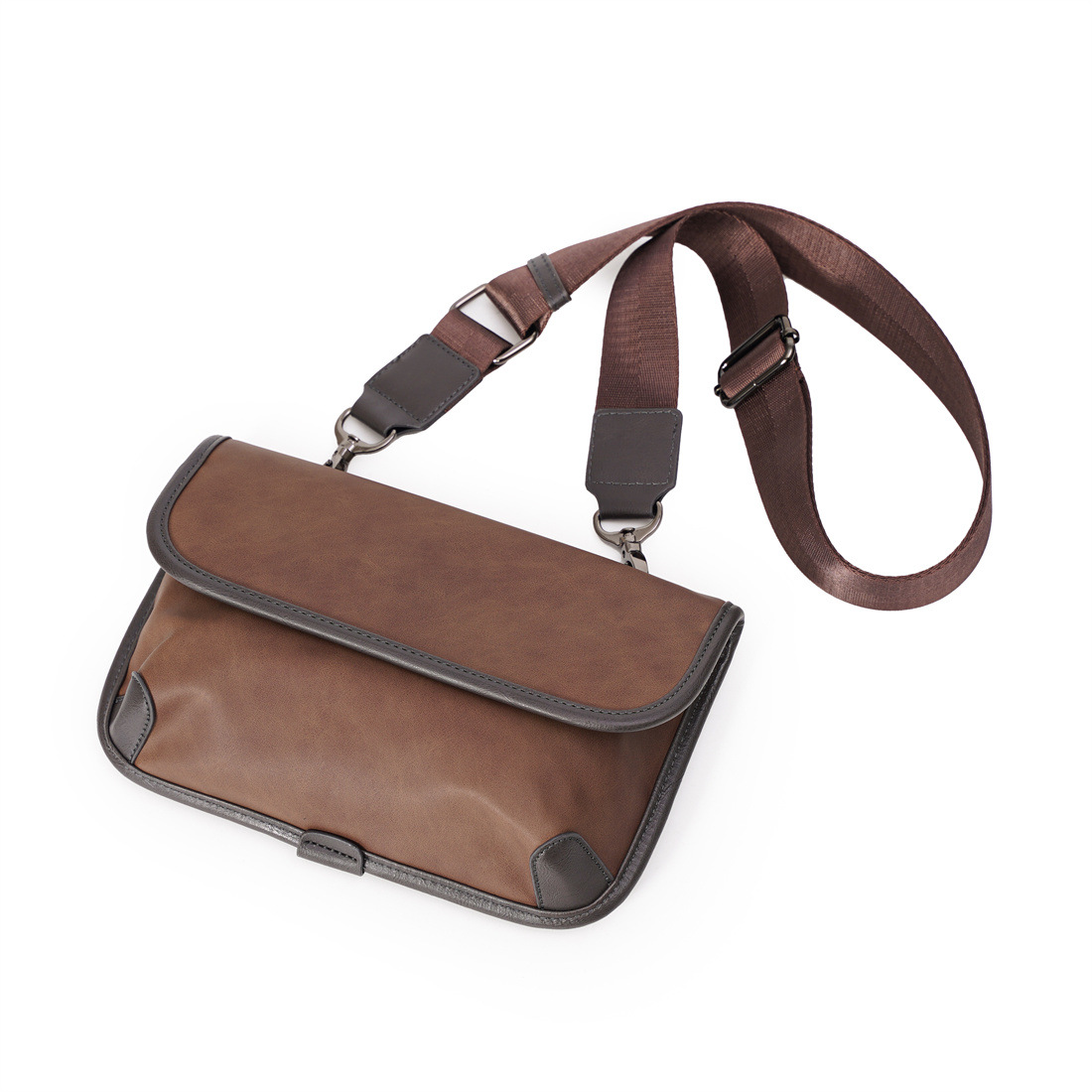 300g Weight Polyester Lining Material Weave Fashion Element Flip Cover Closure Type Sling Strap Strap Type Shoulder Bag Bags Type Casual, Daily, Shopping Occasion Pu Leather Material Plaid, Solid Color Pattern All Seasons Season Men's Gender Classic Style Style Square Shape Men's Plaid Solid Color Pu Leather Weave  Flip Cover Shoulder Bag 16