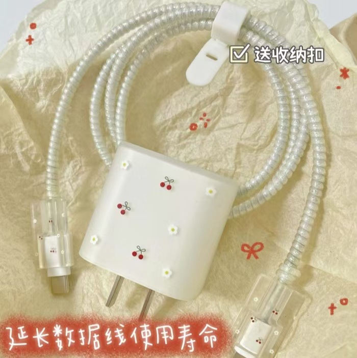 Aplicable a Apple 14 Cable Cover iPhone 13 Cargador Head 12 Promax Winding Cable Cover iPad