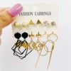 Fashion gold hoop earrings ladies pearl punk earrngs set