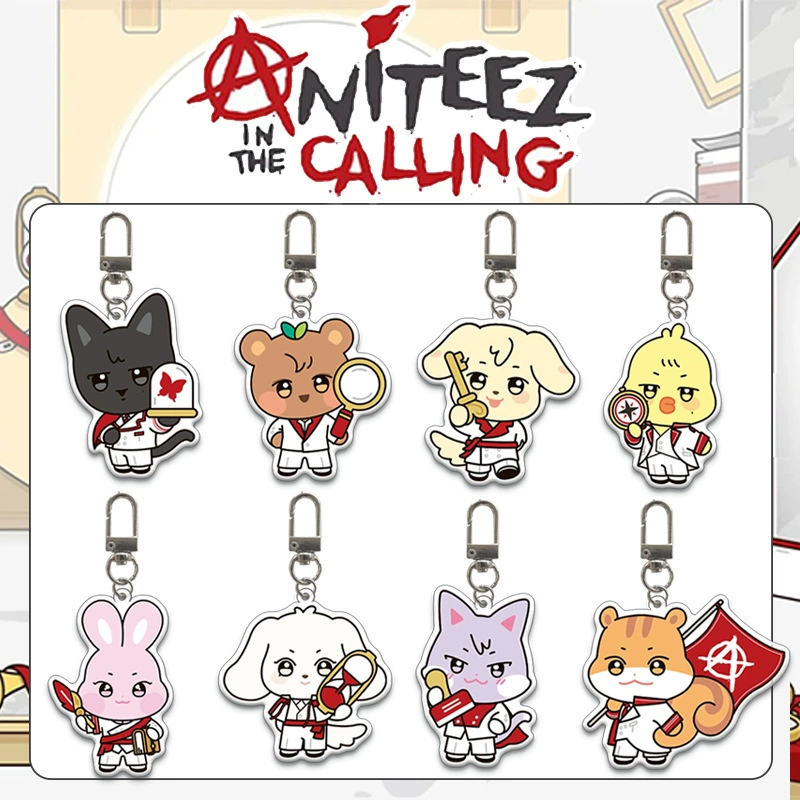Акриловый брелок (ATEEZ) IN THE CALLING — двусторонняя печать, одиночная застёжка, 5,5 см
