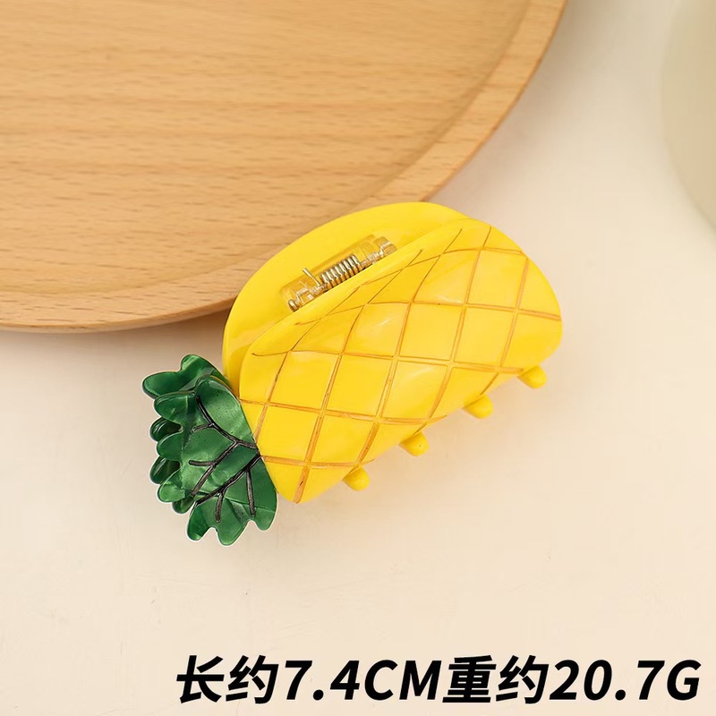 韩国醋酸拼色发夹时尚西瓜草莓抓夹简约气质鲨鱼夹弹簧夹发饰女饰|undefined