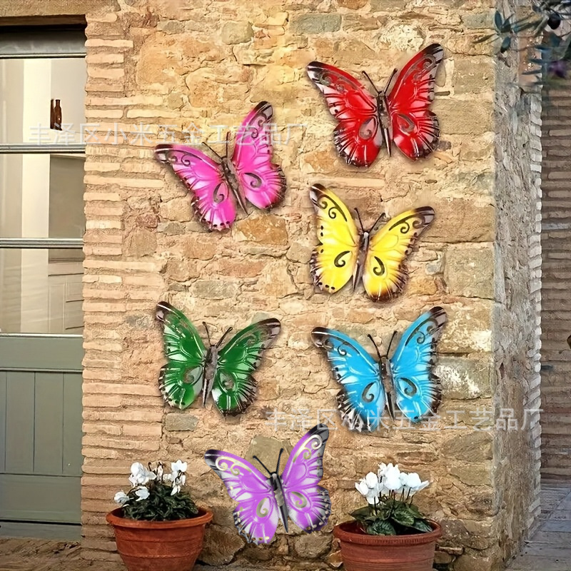 Cross-Border Hot-Selling Iron Art Butterfly Wall Hangings, Hardware Crafts, Decorative Items, Metal Products, Outdoor Wall Decorations Cross-Border Hot-Selling Iron Art Butterfly Wall Hangings, Hardware Crafts, Decorative Items, Metal Products, Outdoor Wall Decorations