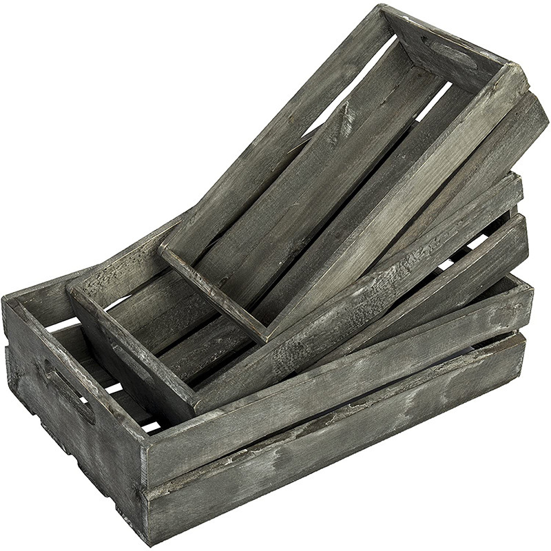 Wooden box supermarket display wooden frame box distressed decorative solid wood strip fruit storage basket retro large wooden box Wooden box supermarket display wooden frame box distressed decorative solid wood strip fruit storage basket retro large wooden box