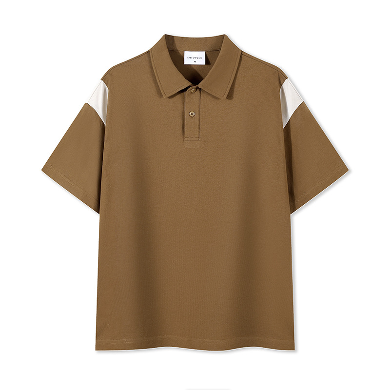 Costura deportiva retro americana marca de moda solapa de algodón de manga corta equipo ropa de trabajo ropa de trabajo ropa de trabajo polo personalizado