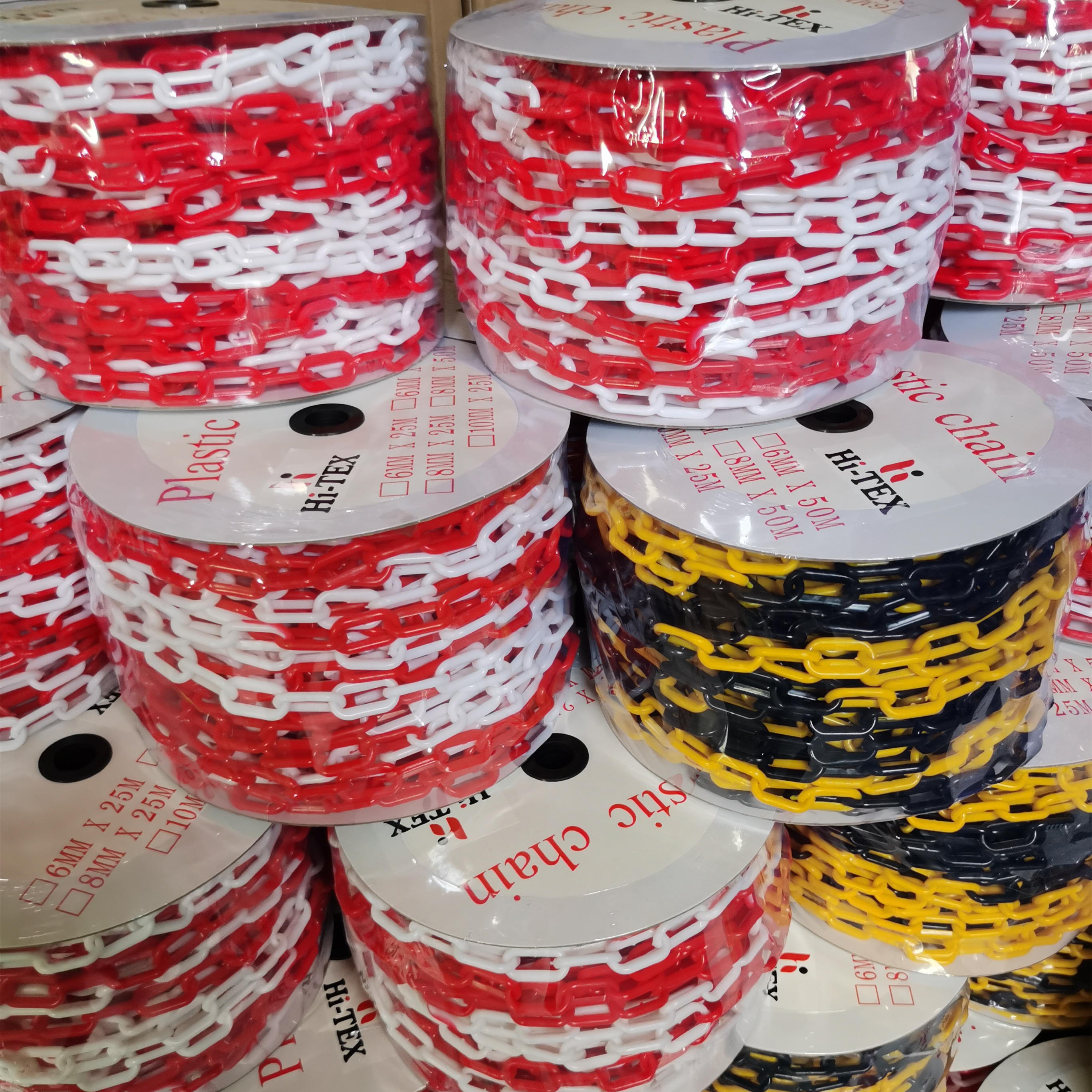 实心塑料链条蓝绿橙色8mm链条路锥6mm警示链条10mm塑料灰色护栏链