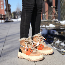 羊皮毛一体雪地靴冬女鞋2025加绒短靴羊毛厚底防滑保暖真皮大棉鞋