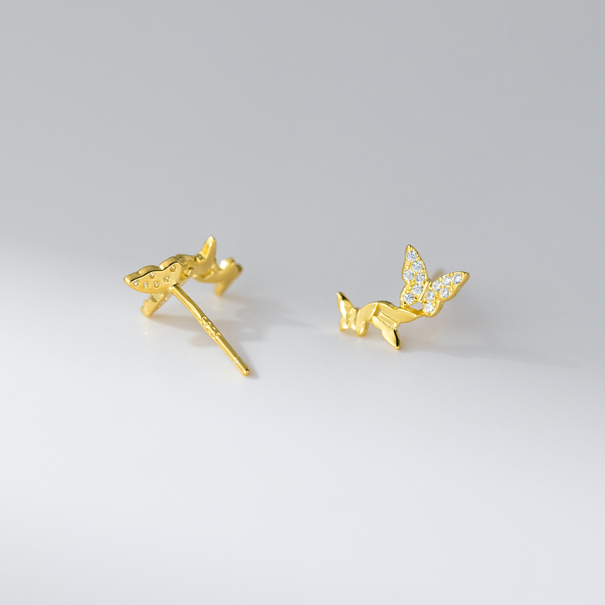 1 Pair 925 Sterling Silver Butterfly Ear Studs display picture 5