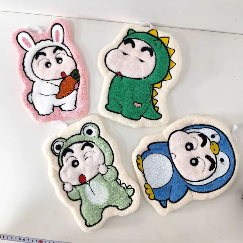Cute Crayon Shin-chan hand towel, hanging type, absorbent kitchen cloth, bathroom towel, cute cartoon hand wipe