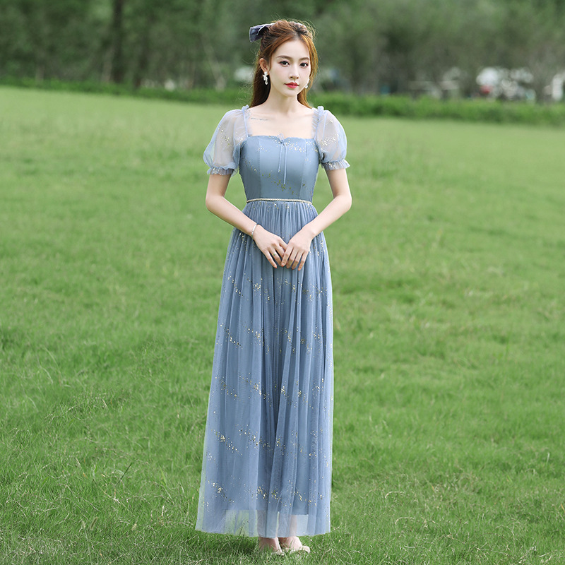 Синий разгр [F квадратный воротник короткие рукава] 016