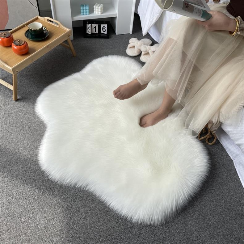 Carpet Door Mat Can Be Cut, Wabi-Sabi Style Carpet, Light Luxury Floor Mat, Silent Tatami Bay Window, Double-Sided Gray-White Carpet