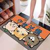 Cartoon velvet imitation cashmere floor cushion bathroom bathroom water absorption household door thickened into the door foot pad bedroom carpet