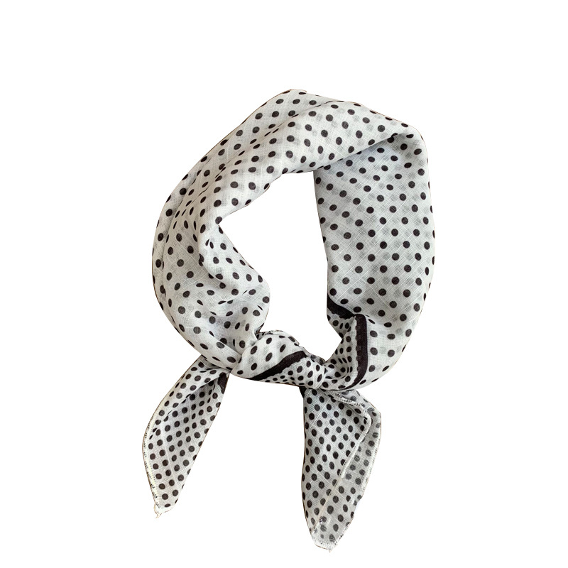 70*70 lunares pequeño pañuelo cuadrado femenino primavera y verano nuevo estilo coreano todo-fósforo protector solar protección del cuello bufanda bolso de moda pañuelo pañuelo de seda