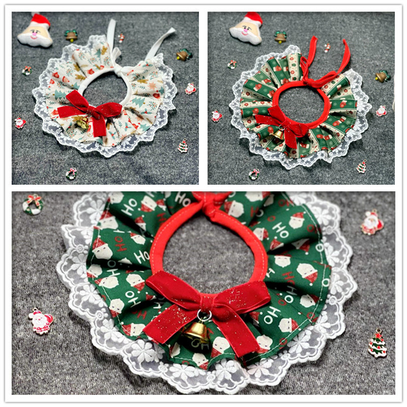 Pet Christmas Holiday Dress-up Scarf Decoration for Dog Scarf Cat Slippery Towel Bib Bow Knot Butterfly
