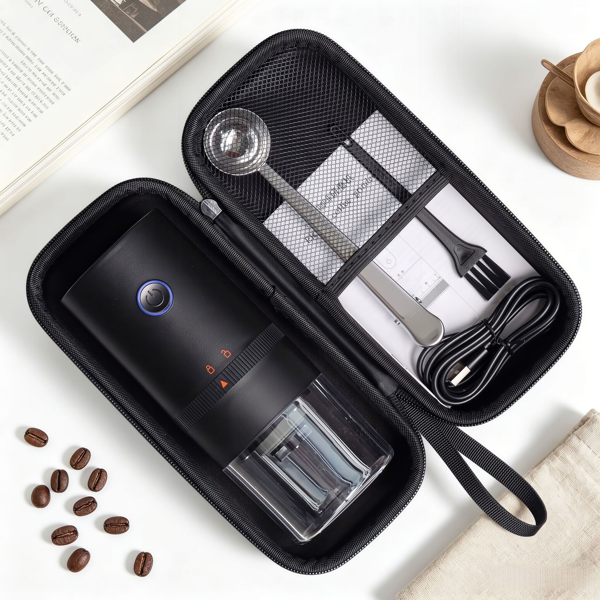 Molinillo de café eléctrico, molinillo de granos, molinillo de café en grano, molinillo totalmente automático, molinillo de café