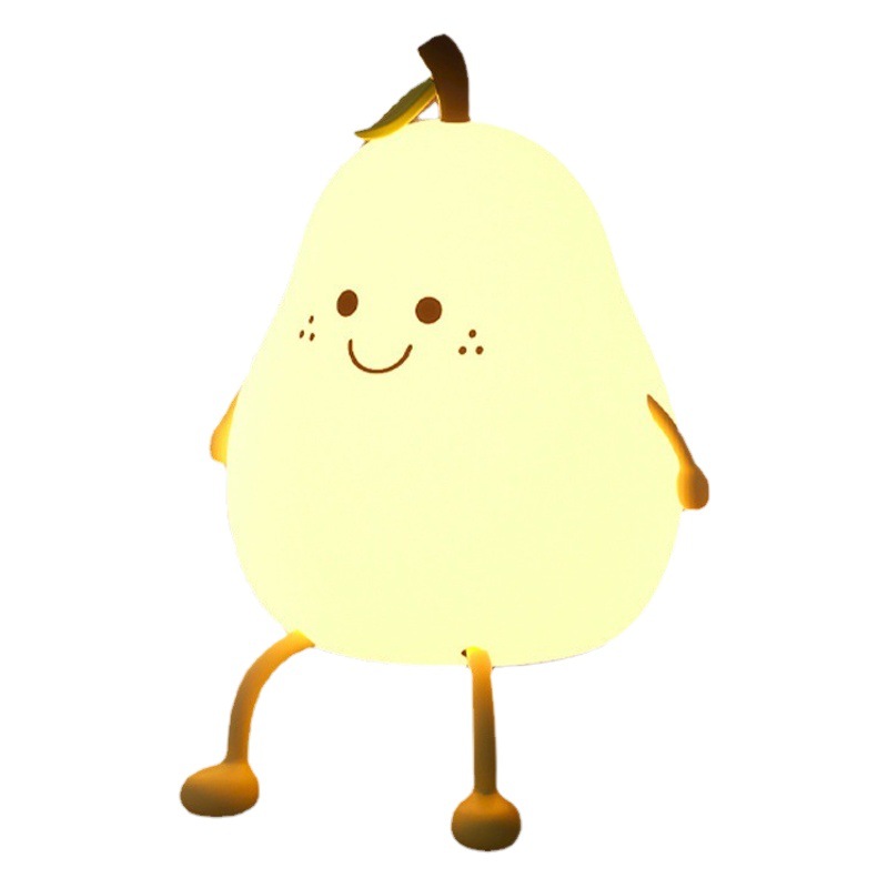 Pera y pera luz de la noche regalo de silicona dormitorio dormir noche creativa no separación Pat Luz lindo