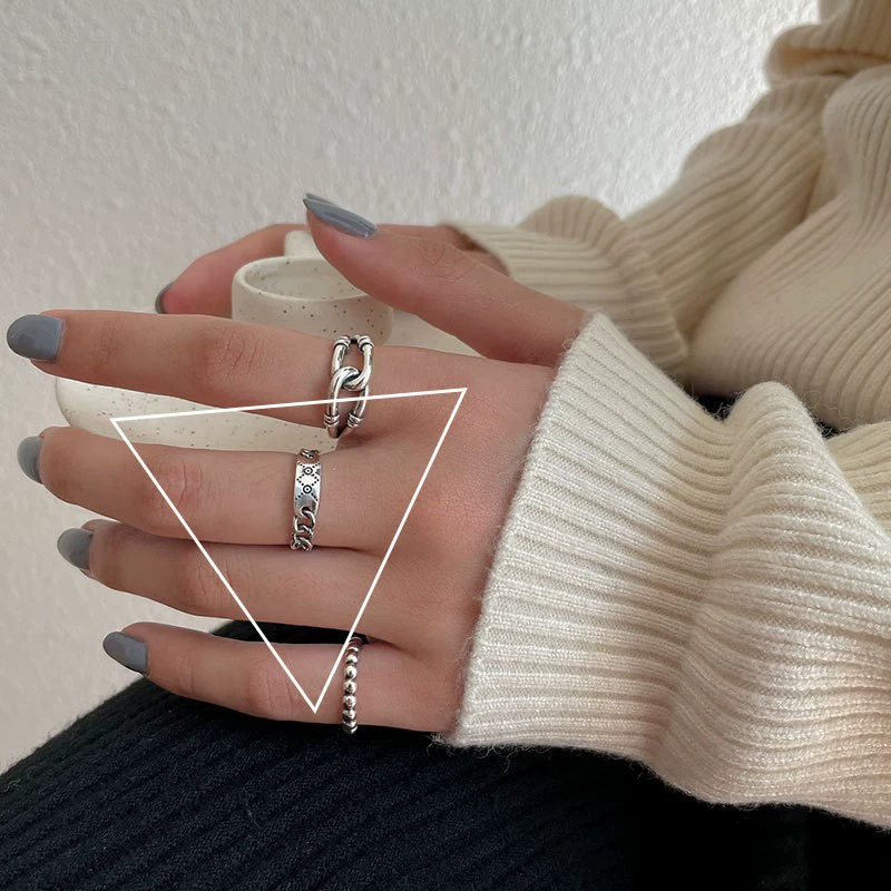 Ring (Small Design) Adjustable, 925 Silver, Simple Elegant Minimal
