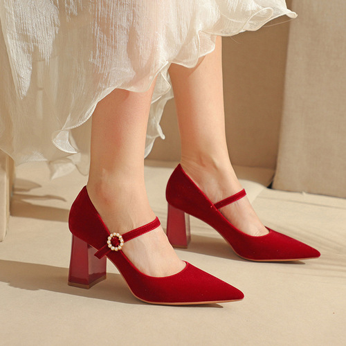 Fufhao Pointed Toe Stiletto Heel Women's Spring Autumn Single Shoes  Fashion Wedding Shoes bridesmaid shoes party shoes