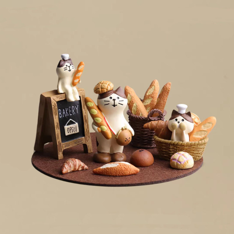 日本の猫パンオーナメントベーキングケーキショップブラインドボックスアクセサリー装飾ZAKKA食品玩具樹脂工芸品オーナメント|undefined