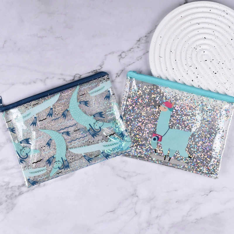 ПВХ зыбучий песок молния пенал файл сумка на заказ студент мультфильм сумка для хранения файлов ПВХ сумка для хранения файлов сумка