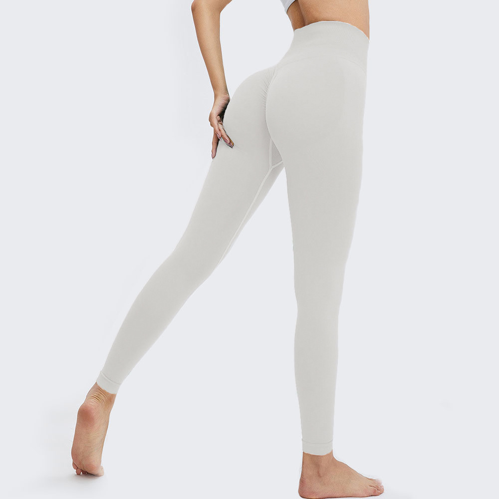 Transfronterizo exclusivamente para pantalones de yoga de cadera de melocotón teñidos anudados europeos y americanos, pantalones de levantamiento de cadera gruesos y sin costuras, deportes ajustados de cintura alta