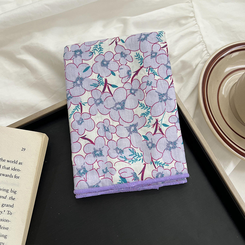 Verano y otoño japonés, flores de algodón, bufandas cuadradas, bufandas retrógradas para mujeres, bufandas de seda delgadas y frescas