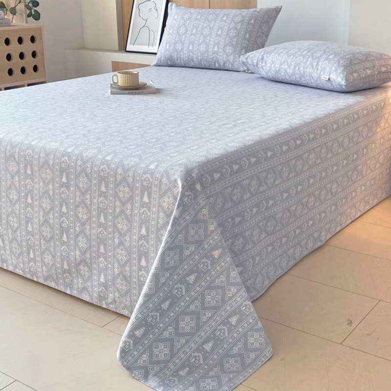 Sábana de tela gruesa vieja de algodón puro pieza individual 100 algodón engrosamiento lino dormitorio pieza individual traje de tres piezas Four Seasons Universal New