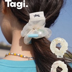 Tagi.亚克力珍珠装饰薄纱闪闪光泽珠珠发圈发绳小众配饰高级发绳