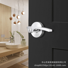 锌合金门锁重型三杆锁可调节电镀执手锁卫生间锁卫浴锁卧室房间锁