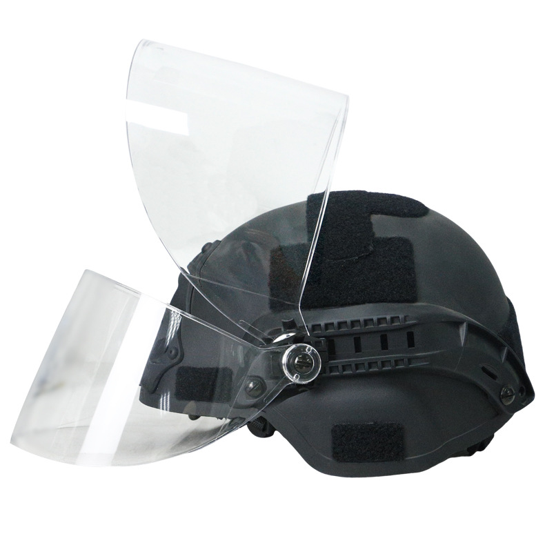 Casco táctico FAST máscara de guía de riel transparente lente a prueba de viento máscara CS anti-bomba anti-golpe cara
