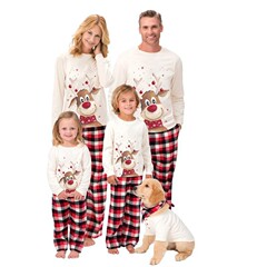 2025ebay 新しいクリスマスヘラジカ親子衣装クロスボーダーデジタルプリント長袖パジャマセットホームウェア工場