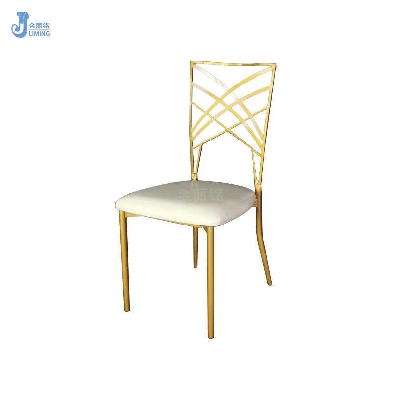 Cruz hueco silla trasera al aire libre metal reforzado silla Hotel banquete silla Europea Boda boda silla
