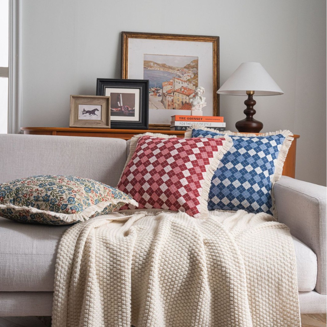 American-Style Jacquard Tassel Sofa Pillow, Headboard Cushion, Living Room Cushion, Chair, Car Without Core