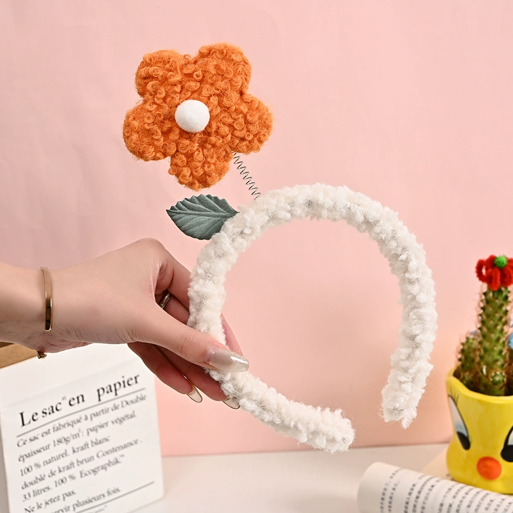 Flashing Headband Yimin, Flower-Shape Light Socket, Korean Style Plush, Blue Accent