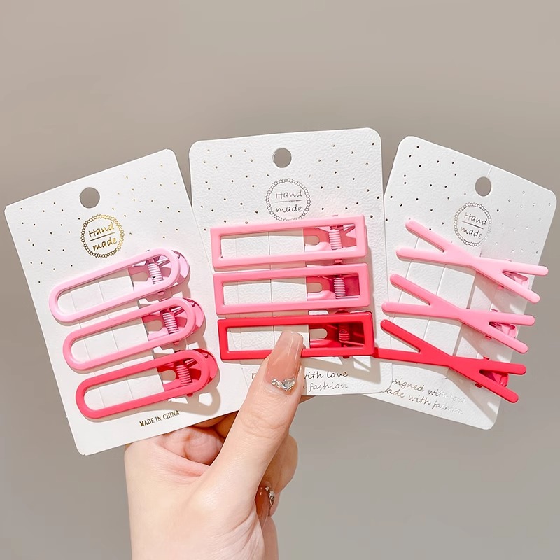 Rosa horquilla femenina 2024 Nueva horquilla BB clip frente flequillos laterales horquilla rota lindo clip de dopamina otoño