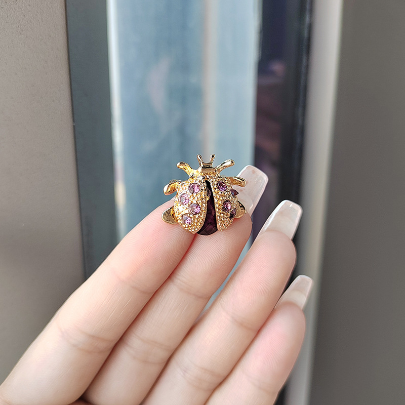 Fashion Personality Vintage Brooch Beetle Seven Stars Ladybug Colorful Corsage Clothing Accessories_voghion.com