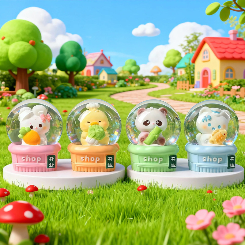 New Bamboo Panda Luminous Small Crystal Ball Desktop Decoration Ornaments Children's Birthday Gifts Wholesale
