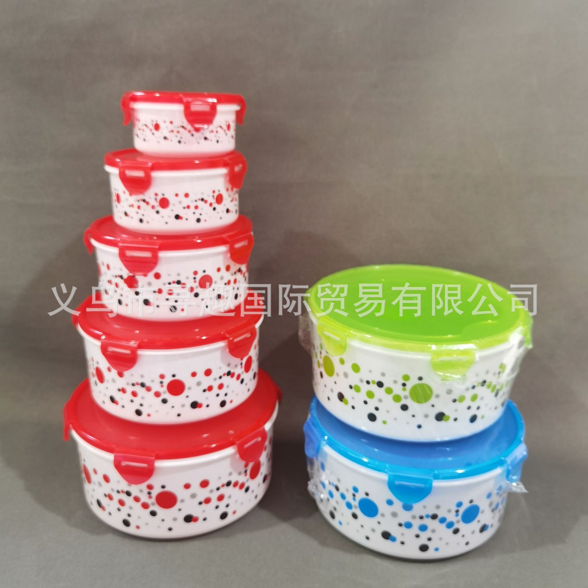 2878 caja de conservación fresca redonda de cinco piezas, caja de almacenamiento en refrigerador, lonchera desechable, lonchera para microondas