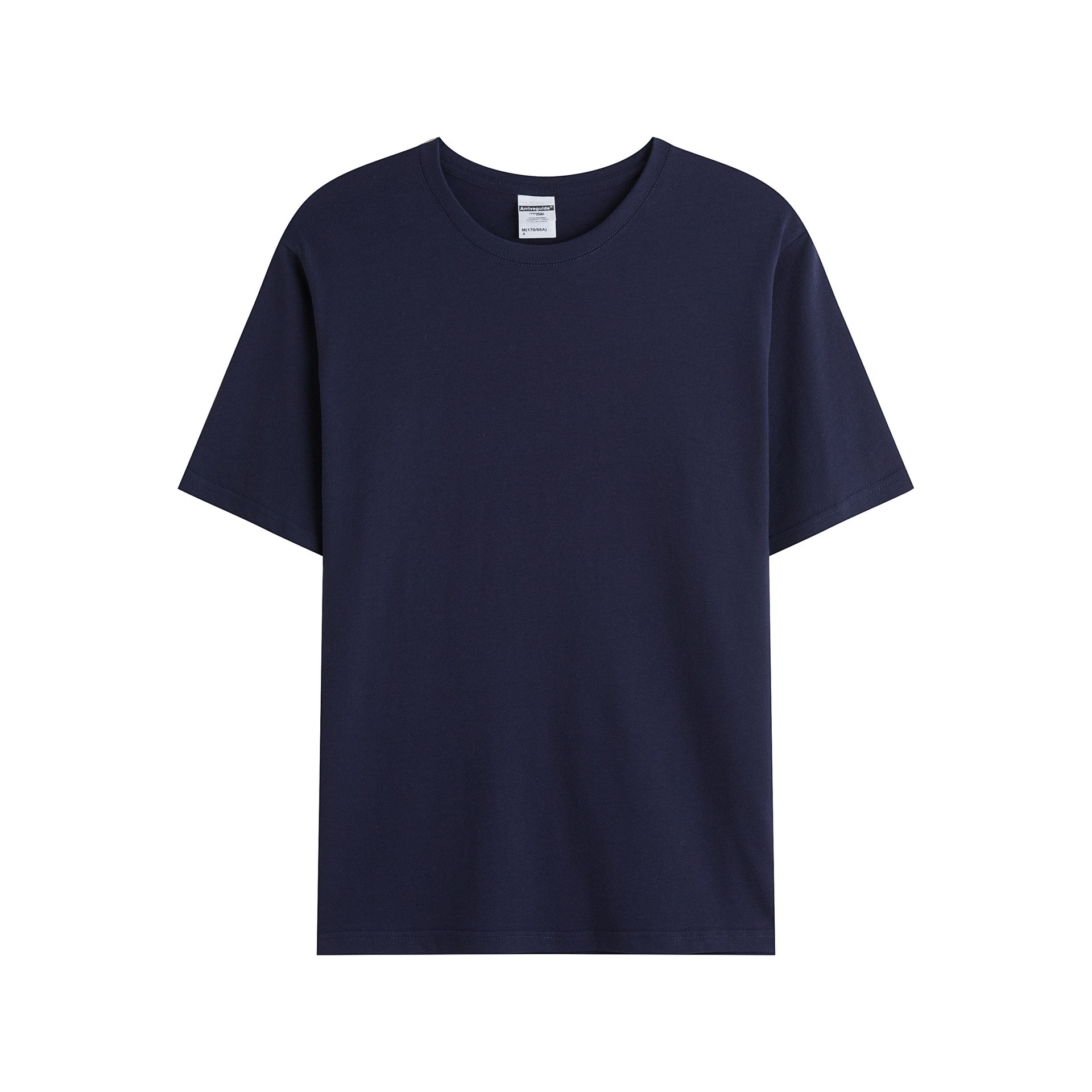 190g algodón de color sólido diario cuello redondo ropa de trabajo suelta colectiva clase uniforme cultural manga corta Camiseta impresión personalizada