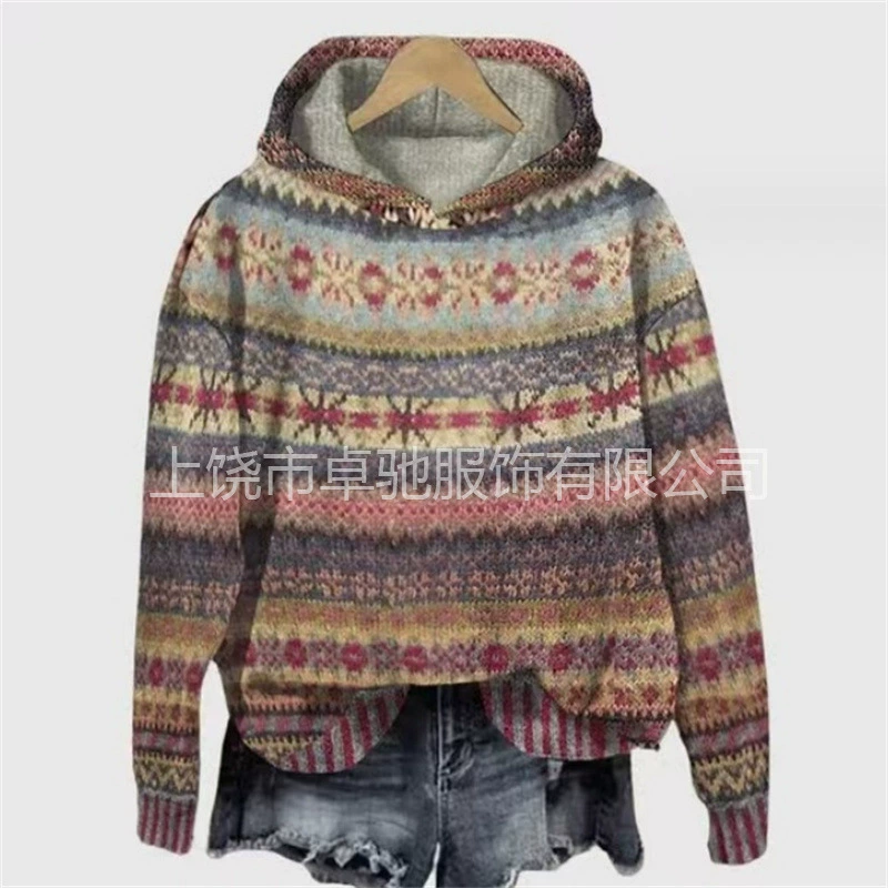 2024 Независимая станция Осень Леди Трансграничный 3D Толстовка с цифровым принтом Толстовка с капюшоном