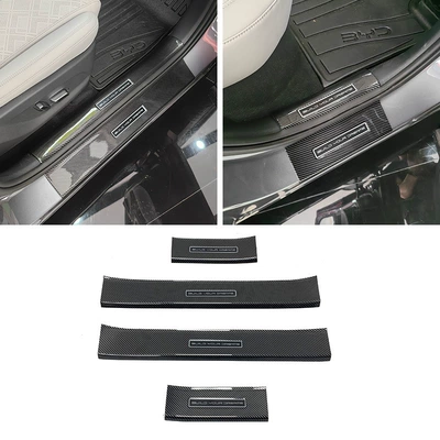 Dekorativ pedal başlıqları up threshold strip modified welcome - outer-sill-4-pieces-abs-carbon-fiber-pattern-applicable-to-byd-24-yuan-up