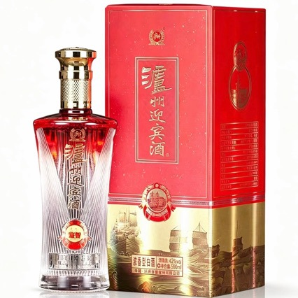 白酒批发四川泸州迎宾酒42度浓香型白酒 纯粮白酒整箱4瓶婚宴自饮