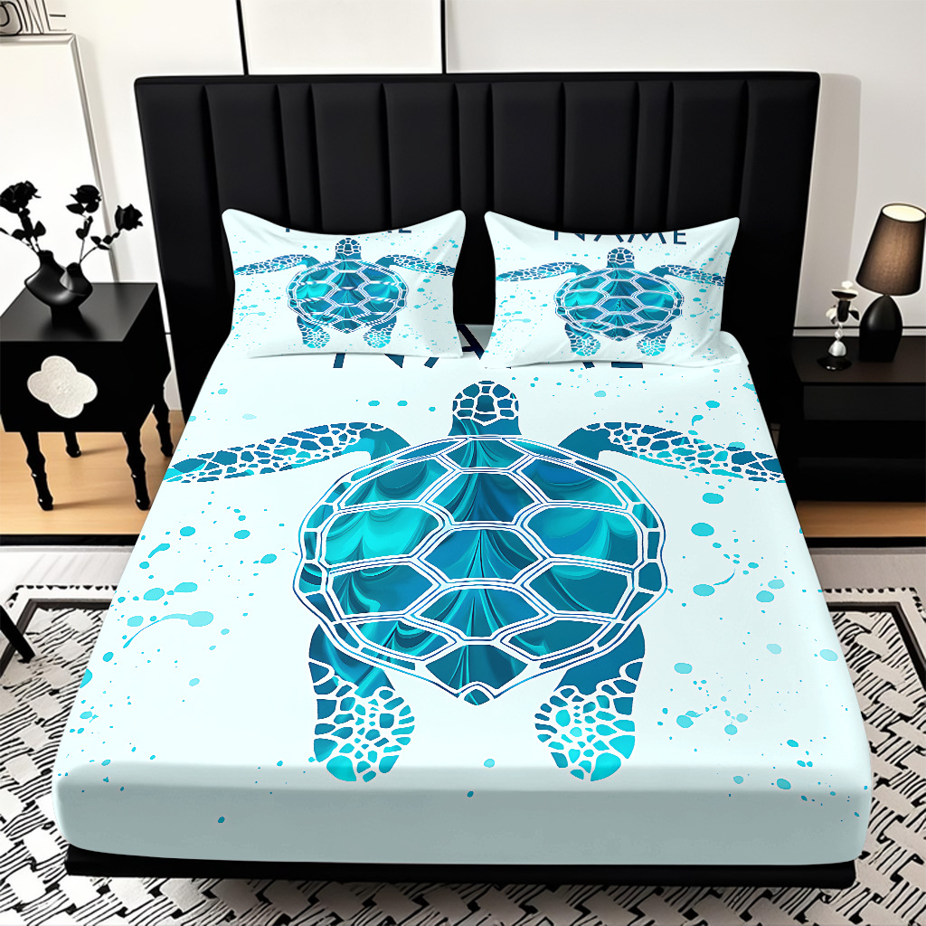 TEMU / JIT transfronterizo encantadora criatura submarina impresa digital 3D cama de cama de cama