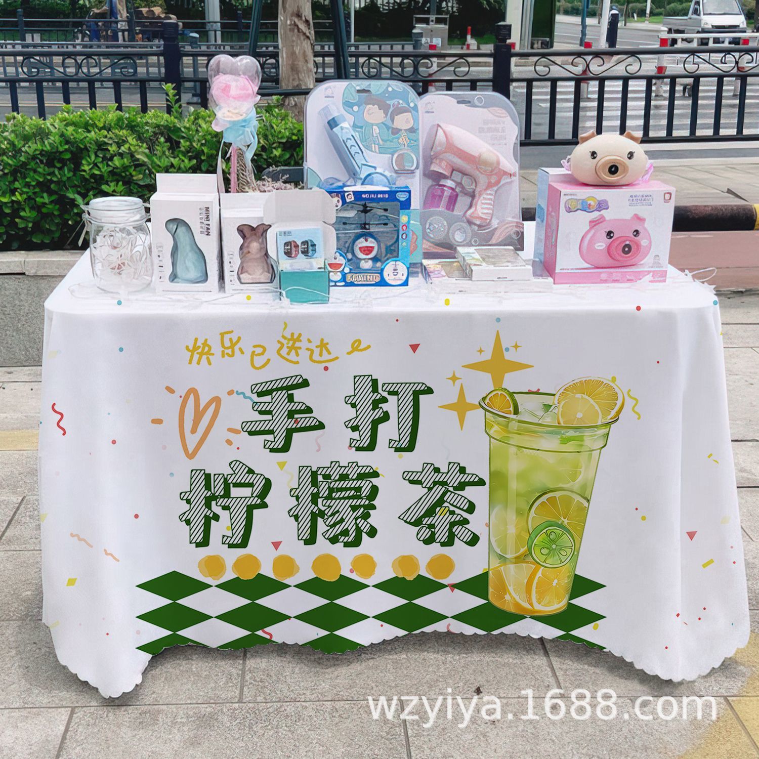 Mantel de té de limón hecho a mano