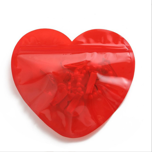 Heart-shaped jewelry ziplock bag jewelry gift bag love seal bag Valentine's Day candy food packaging bag