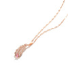 Golden necklace stainless steel, fashionable chain for key bag , brand pendant, jewelry, Korean style, pink gold, 18 carat